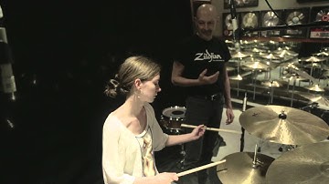 Getting a Hi Hat lesson from Steve Smith