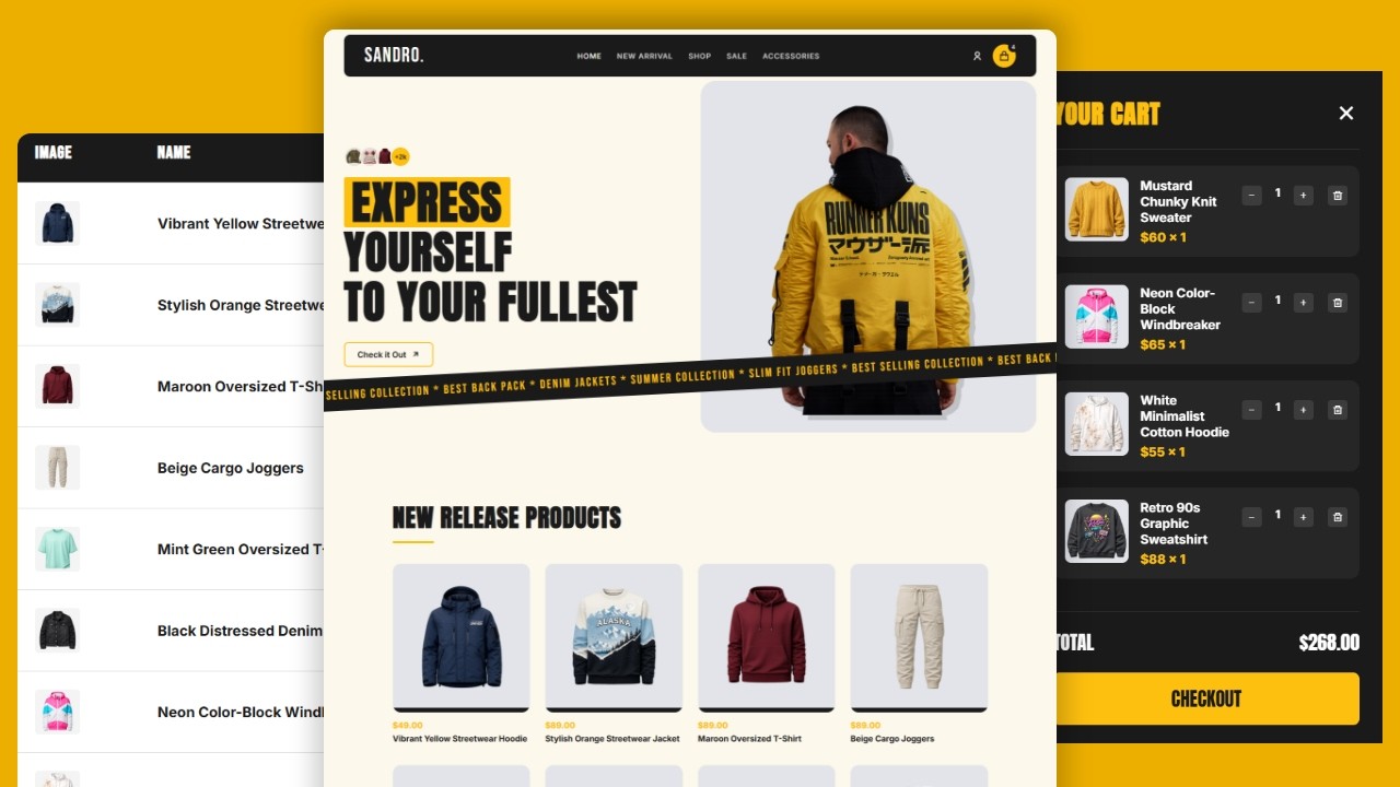Create Full Stack Ecommerce Store Website With HTML CSS JavaScript ...