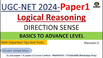 Direction Sensefor UGC NET Exam 2024 | Logical  reasoning for UGC NET Exam 2024