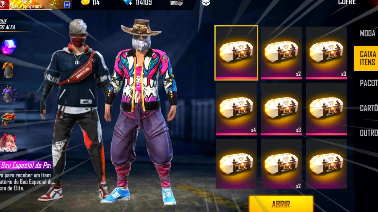 FREE FIRE - ABRINDO 200 CAIXAS DE PRESENTE, GANHEI TODAS SKINS 