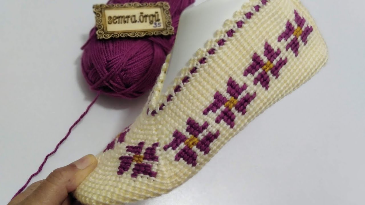 Çeyizlik Tunus işi patik @Semraorgu ŞENAY model #tunusiancrochet #tunusisi #patik #çeyiz