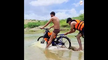 Running Bike on Water - 100% Working Trick Binod #shorts