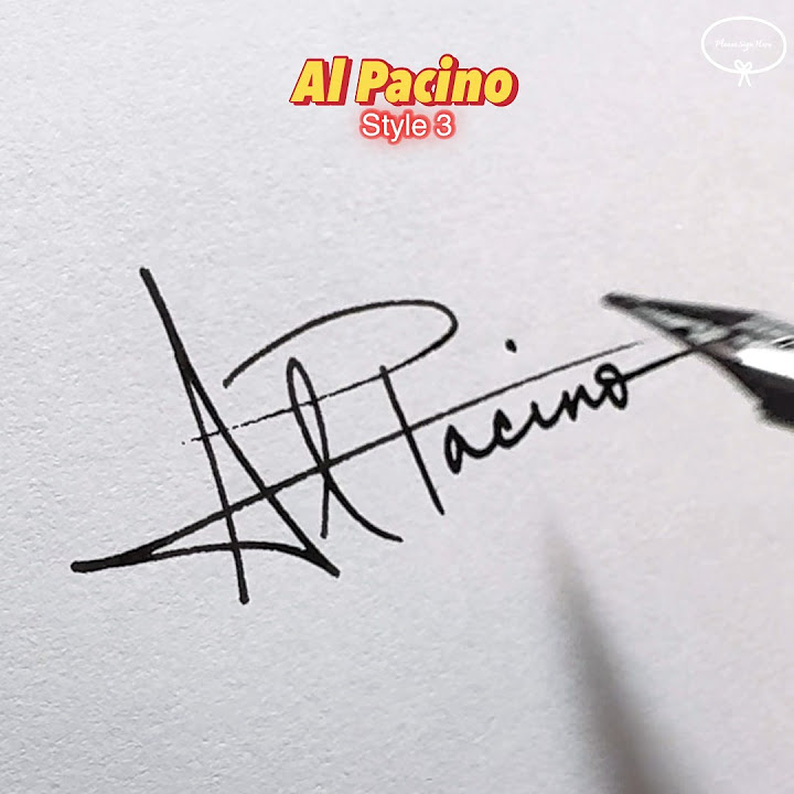Al Pacino signature 알파치노 싸인 #signature - YouTube
