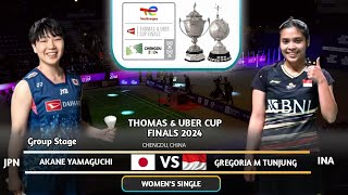 Akane Yamaguchi 山口茜 (JPN) Vs Gregoria Mariska Tunjung (INA) | Badminton Uber Cup 2024