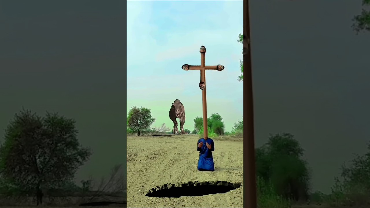 dinosaur attack long garden helicopter flying 