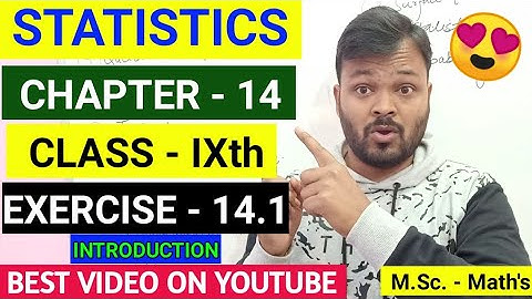 CLASS 9th Mathematics Chapter 14 STATISTICS Exercise 14.1 NCERT solutions | exercise 14.1 Class 9