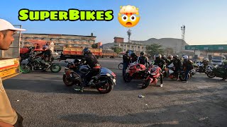 Sunday ride with Superbikes#cbr600rr #triumphtiger900 #hayabusa
