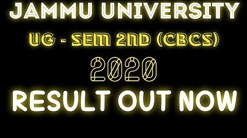 Jammu University| UG SEM 4th (Cbcs) Regular 2020|Result out|check full pdf