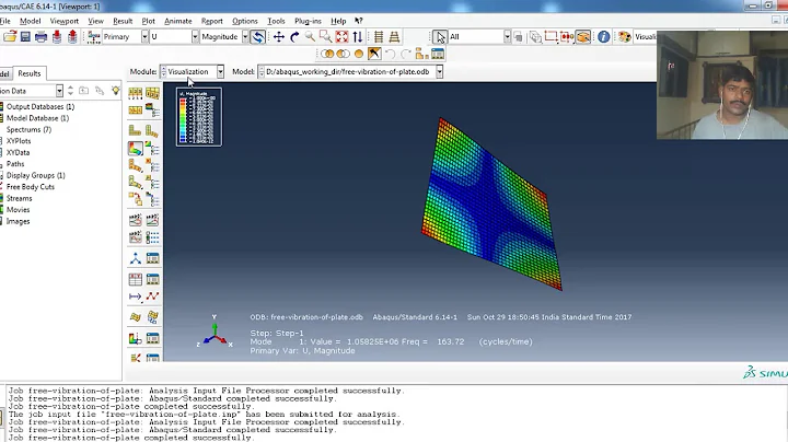 ABAQUS: Natural Frequency and Mode shape:  Free Vibration Analysis of Composite Plate:Part-4/4