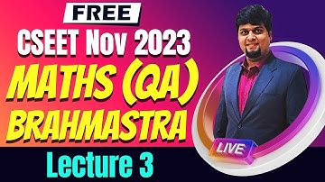 FREE CSEET Maths Brahmastra Revision Video Lectures | Lecture 3