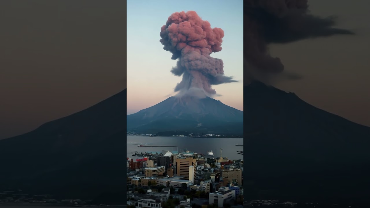 Sakurajima Volcano Eruption 🌋 | Ash Plume Over Japan in 4K Ultra HD