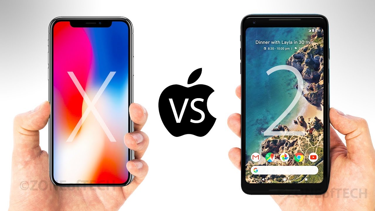 iPhone X vs Google Pixel 2 XL - YouTube