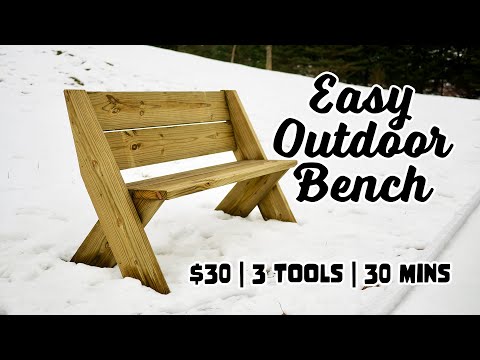 $30 Outdoor Bench with Back [Only 3 Tools and