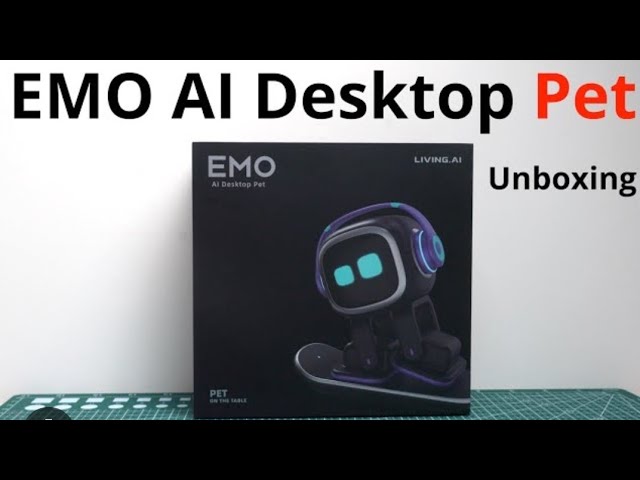 NEW EMO AI Desktop Pet Robot - Living AI EMO 1 on the Table. Open Box