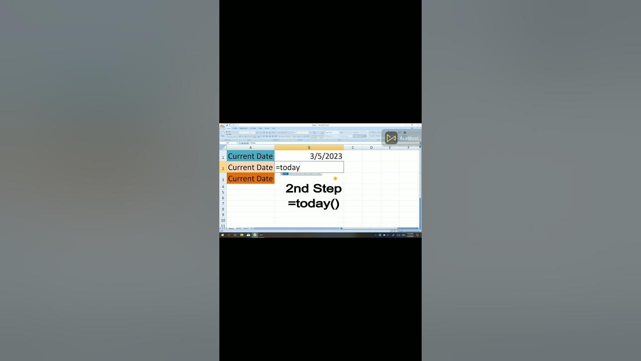 How To Display Current Date In MS EXCEL shorts msexcel YouTube how-to-display-current-date-in-ms-excel-shorts-msexcel-youtube