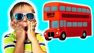 The We are in the Car Wheels On The Bus Song - песенка учим английский.