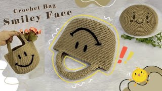 Crochet Handbag : Crochet Smiley Face Bag Tutorial | Crochet Bucket Bag for Beginners  Crochet Bag