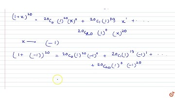 The sum of the series `20C_0 -20C_1 + 20C_2 -20C_3 + ... + 20C_10`, is