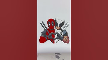 deadpool and wolverine friendship paint art #shorts #art #deadpoolandwolverine