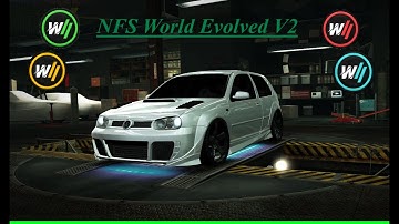 NFS World Evolved V2 daily challenge series (D class, Time Attack, VW R32) Rush hour