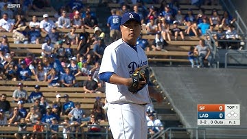 SF@LAD: Ryu fans seven in seven scoreless innings