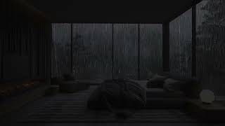 Fast Sleep and Stress Relief with Heavy Rain and Terrifying Thunder through the Glass | ASMR Rain