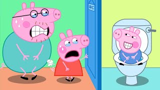 George Pig, Please Open The Toilet Door! | Peppa Pig Funny Animation