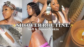 MY SHOWER ROUTINE FOR SOFT &amp; GLOWY SKIN🧼✨(BODY CARE, SKINCARE, HYGIENE + MORE)