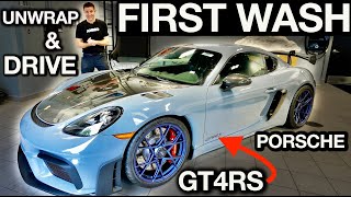 Unwrapping New Porsche GT4 RS: First Wash and Drive INSANE Exhaust Sound!