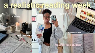 HOW MUCH I REALISTICALLY READ IN A WEEK 💌 as a full time student (spoiler free reading vlog)