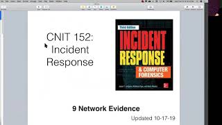 CNIT 152: 9. Network Evidence