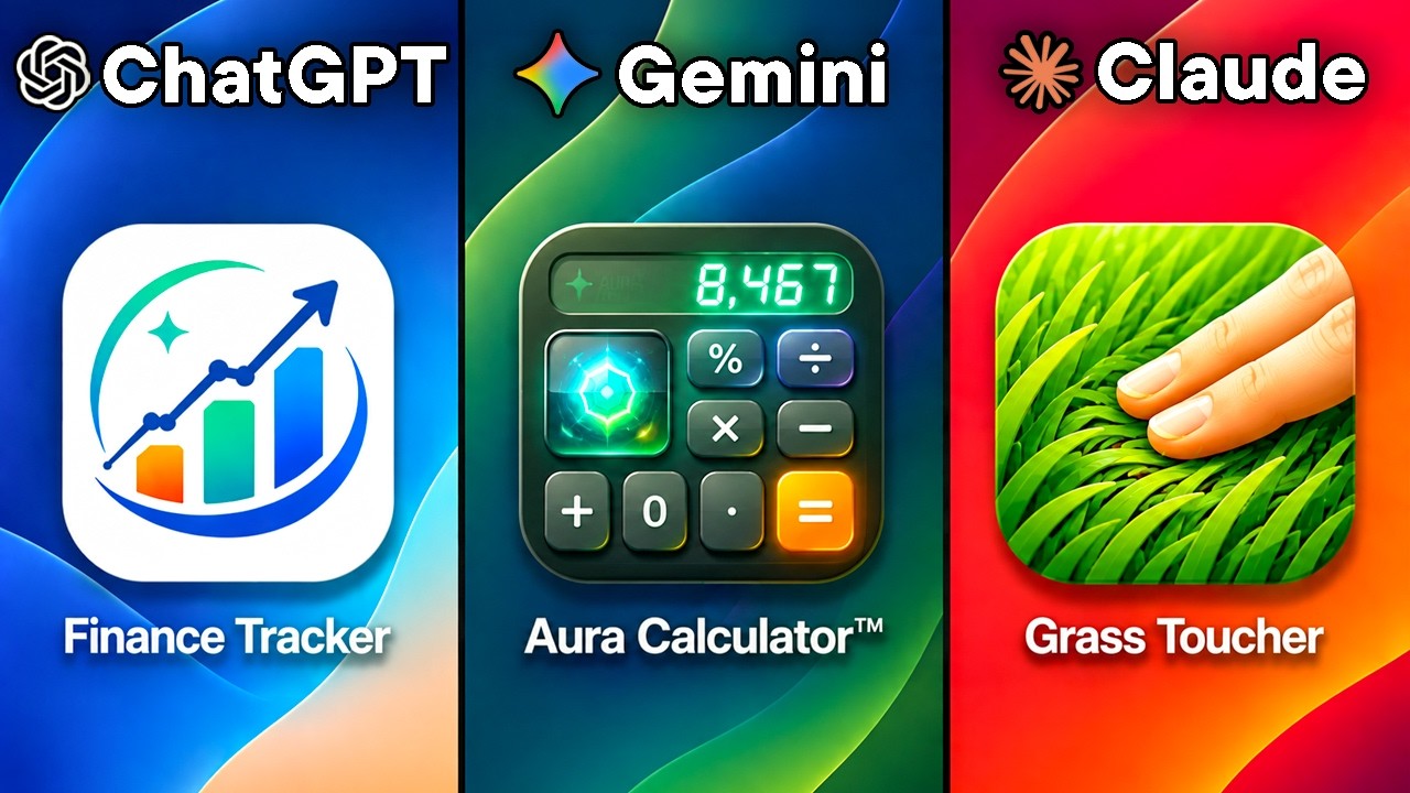 Thumbnail for ChatGPT vs Gemini vs Claude make a $1M App