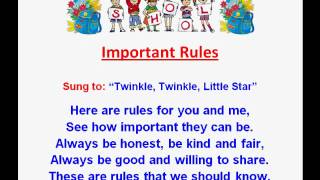 Important Rules - Kids Back to School Rhymes and Songs - Kids Read and Sing Along