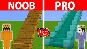 Minecraft NOOB vs PRO: LONGEST STAIRCASE BUILD CHALLENGE