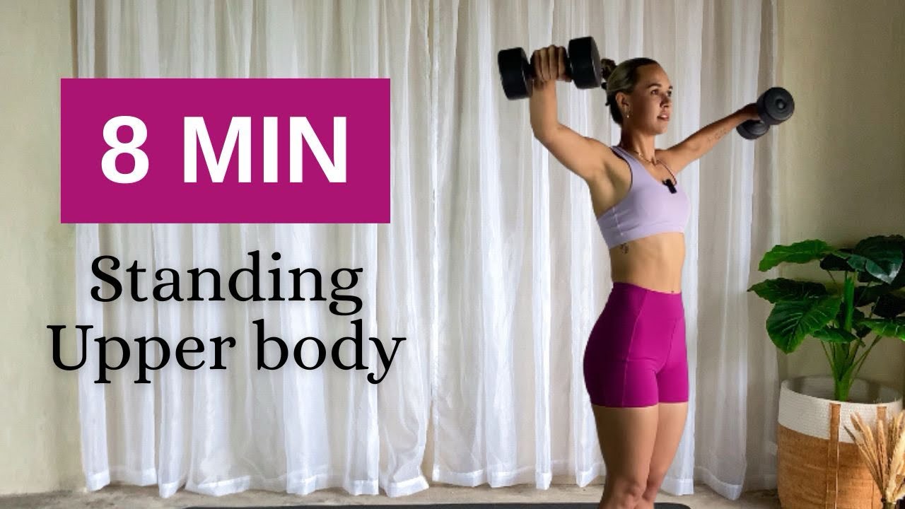 8 min Upper body at home | Dumbbell workout - YouTube