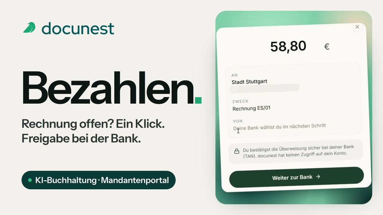 Rechnungen bezahlen, Vorschaubild des Videos