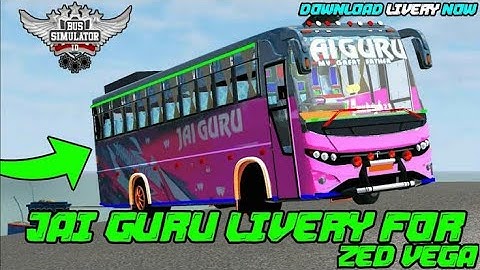 New Jai Guru Zedvega Bus Mod Tamil | Bus Simulator Indonesia | JaiGuru Bus Mod in Bussid #jaigurubus