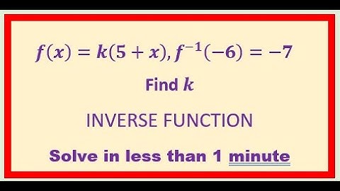 Inverse Function Solution in Less than a minute MCR3U Test