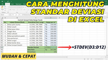 Cara Menghitung Standar Deviasi di Excel dan Juga Persentasenya | Tutorial Microsoft Excel