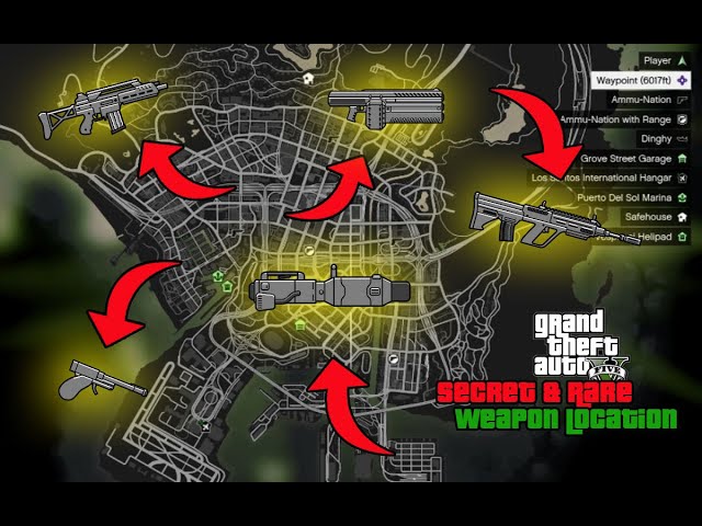 LOCATION OF ALL RARE AND SECRET WEAPONS IN GTA 5 