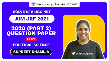 Solve NTA UGC NET 2020 (Part 2) Question Paper Live | AIM JRF 2021 Political Science | Supreet