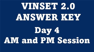 VINSET 2.0 | DAY 4 AM & PM ANSWER KEY |  ALL SESSIONS EXIT QUIZ