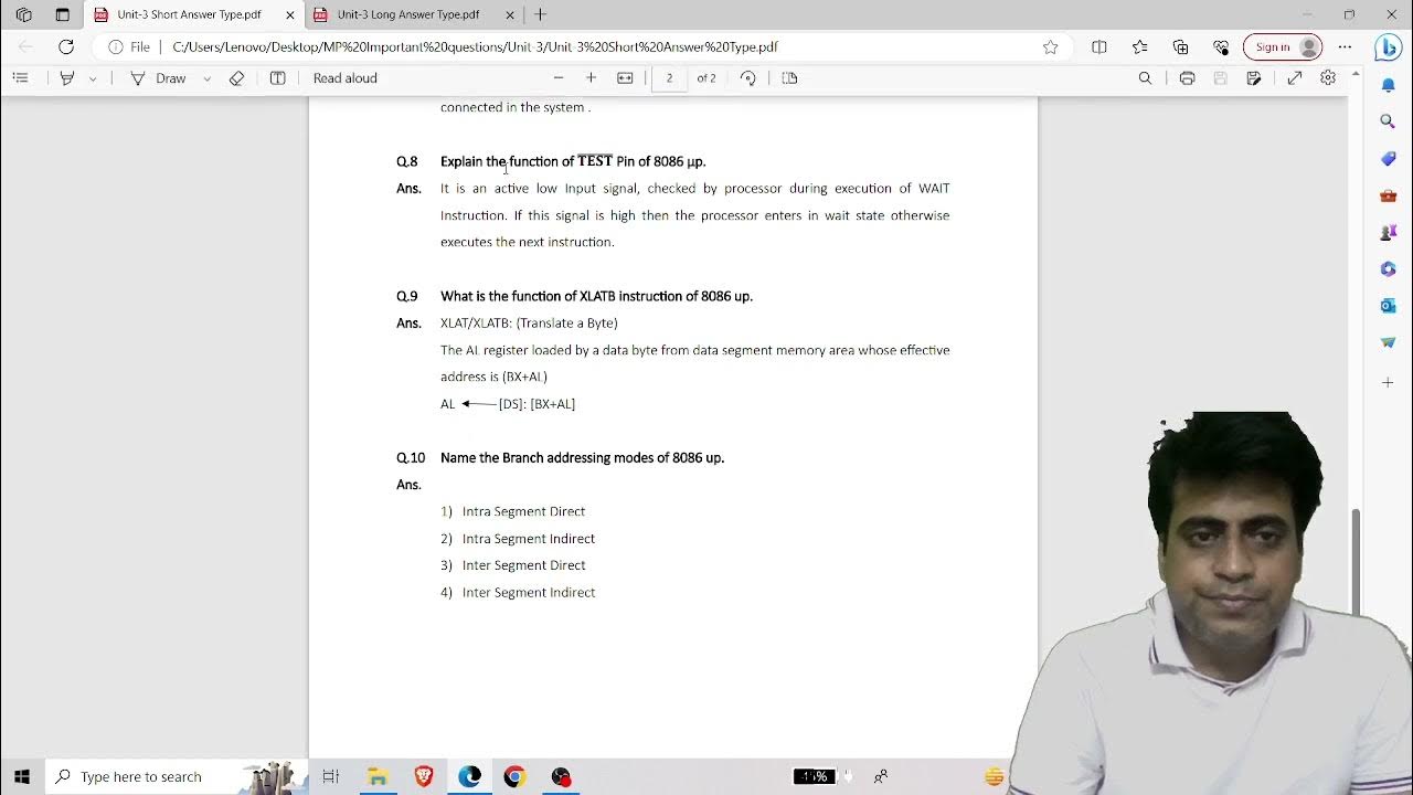 Unit 3 Microprocessor most important short and long questions with