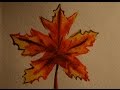 How to draw a leaf / Leaf watecolor speed painting.