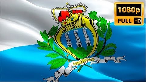 San Marino flag video waving in wind.  San Marino flag Full HD