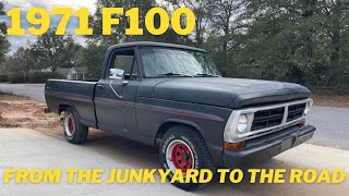 Junkyard F100 gets the brakes repaired and DRIVES!