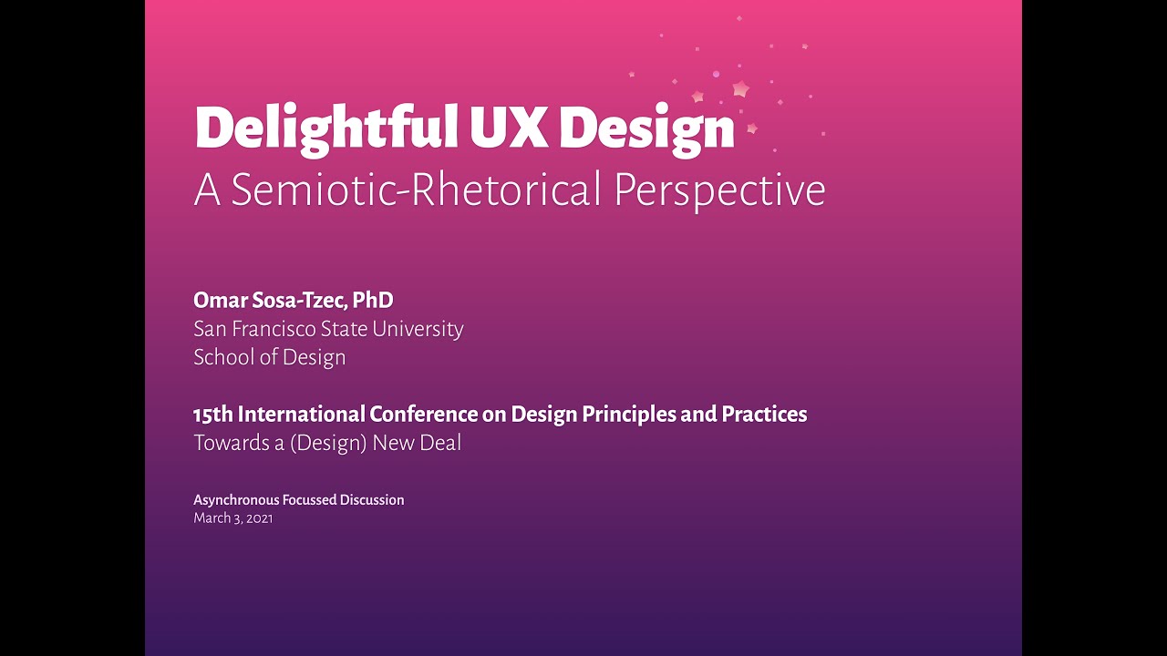 Presentation for the 15th International Conference on Design Principles and Practices