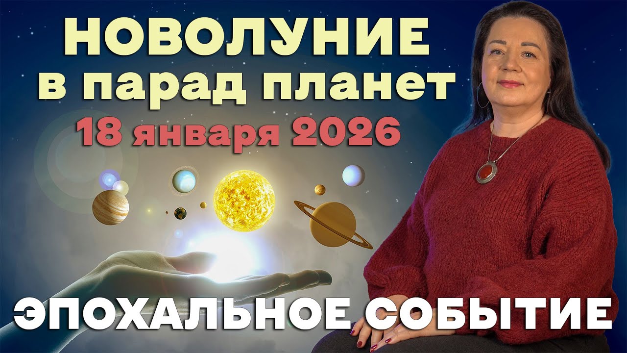 НОВОЛУНИЕ В ПАРАД ПЛАНЕТ 18 ЯНВАРЯ 2026 ЭПОХАЛЬНОЕ СОБЫТИЕ