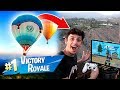 I Won a Game of FORTNITE in a HOT AIR BALLOON!! **NOT CLICKBAIT**