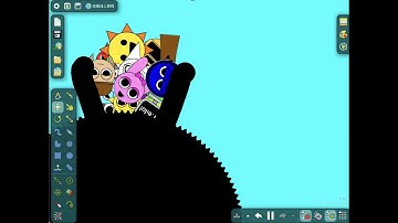 Sprunki Falling from the Sky into Alphabet Letters | Algodoo Animation”